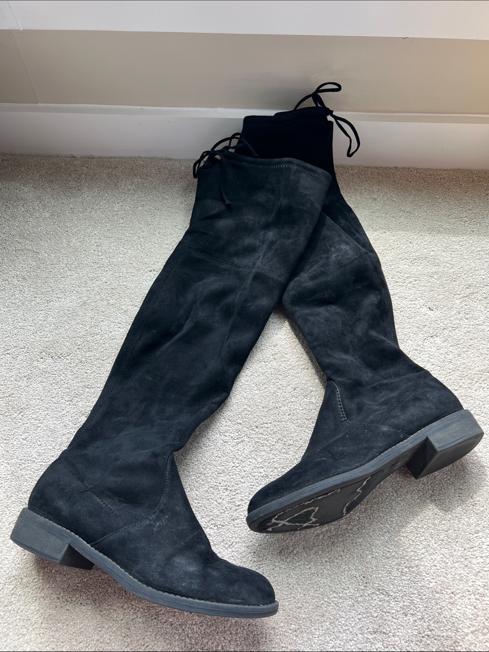 No Parking over the knee suede boots